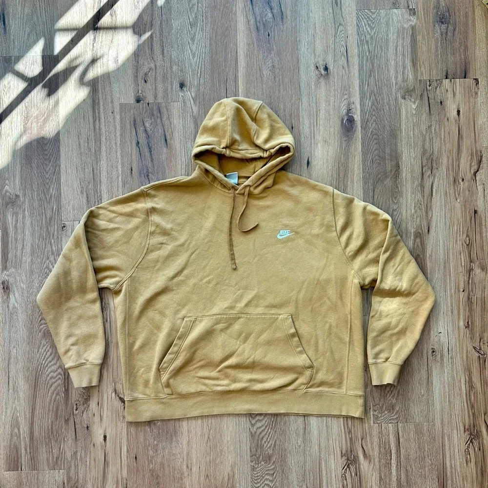 Nike Sportswear Club Fleece Hoodie Mens 3XL Mustard‎ Yellow Pullover BV2654-722